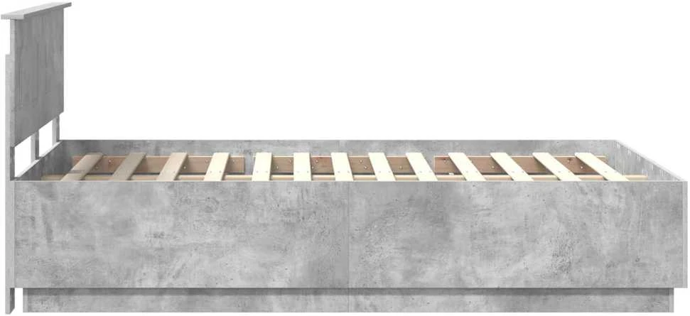 Lova Lovos rėmas Betono pilka 120 x 200 cm Apdirbta mediena