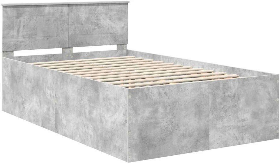 Lova Lovos rėmas Betono pilka 135 x 190 cm Apdirbta mediena