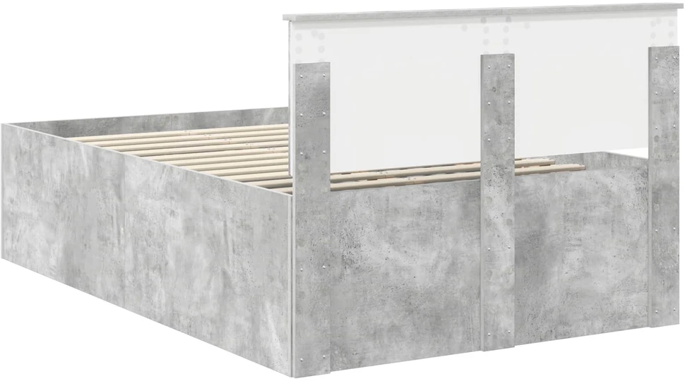 Lova Lovos rėmas Betono pilka 135 x 190 cm Apdirbta mediena