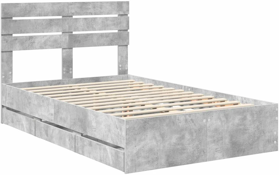 Lova Lovos rėmas Betono pilka 135 x 190 cm Inžinerinė mediena