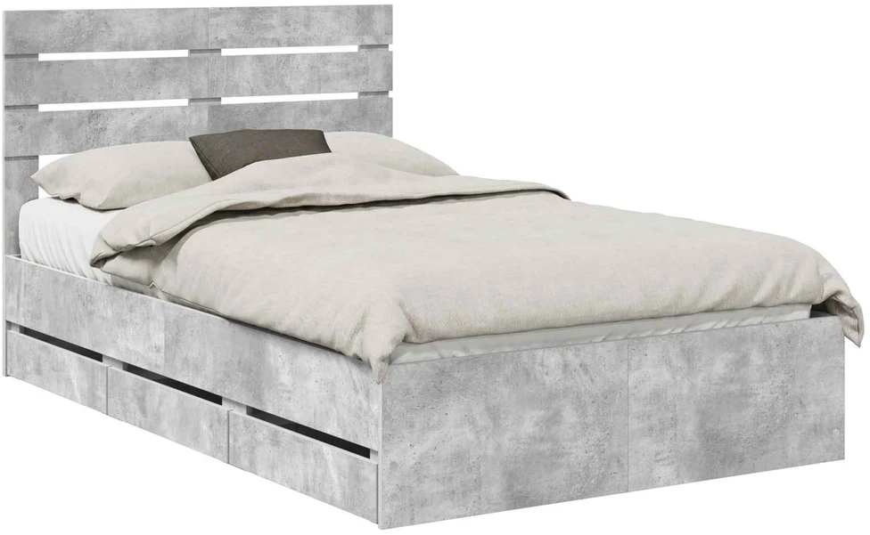 Lova Lovos rėmas Betono pilka 135 x 190 cm Inžinerinė mediena