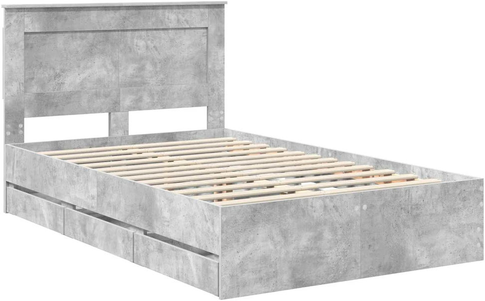 Lova Lovos rėmas Betono pilka 135 x 190 cm Inžinerinė mediena