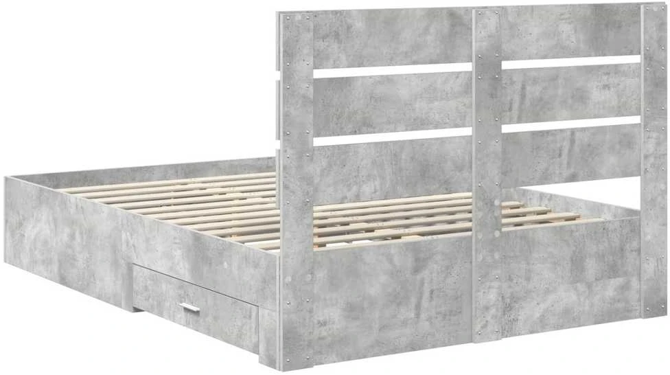 Lovos rėmas Betono pilka 150 x 200 cm Apdirbta mediena