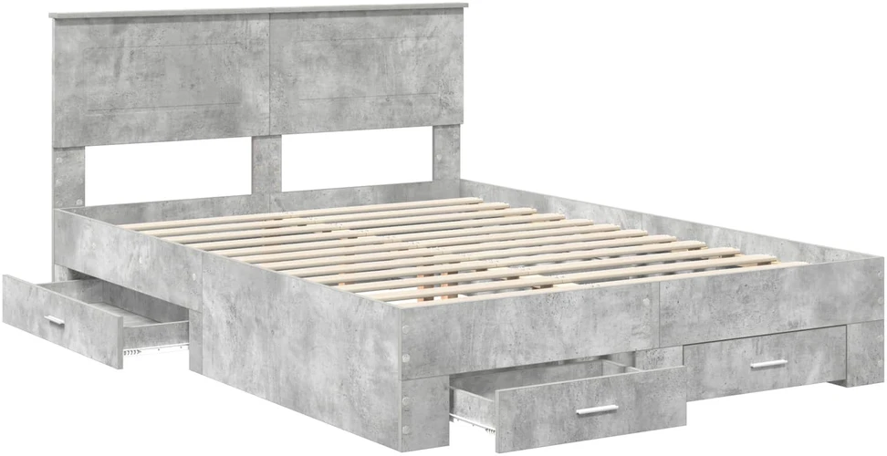 Lovos rėmas Betono pilka 150 x 200 cm Apdirbta mediena