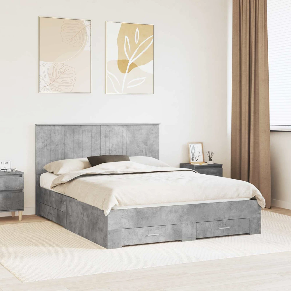 Lovos rėmas Betono pilka 150 x 200 cm Apdirbta mediena