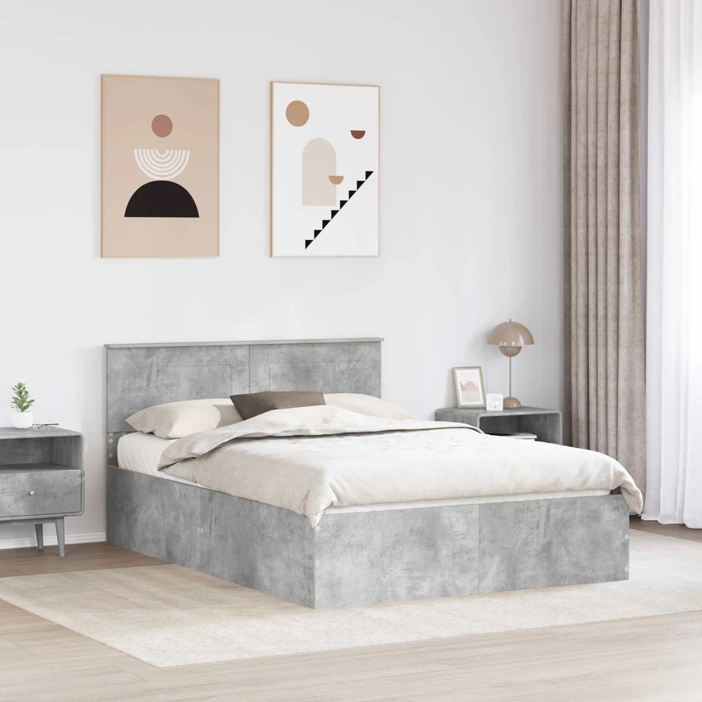 Lovos rėmas Betono pilka 150 x 200 cm Apdirbta mediena