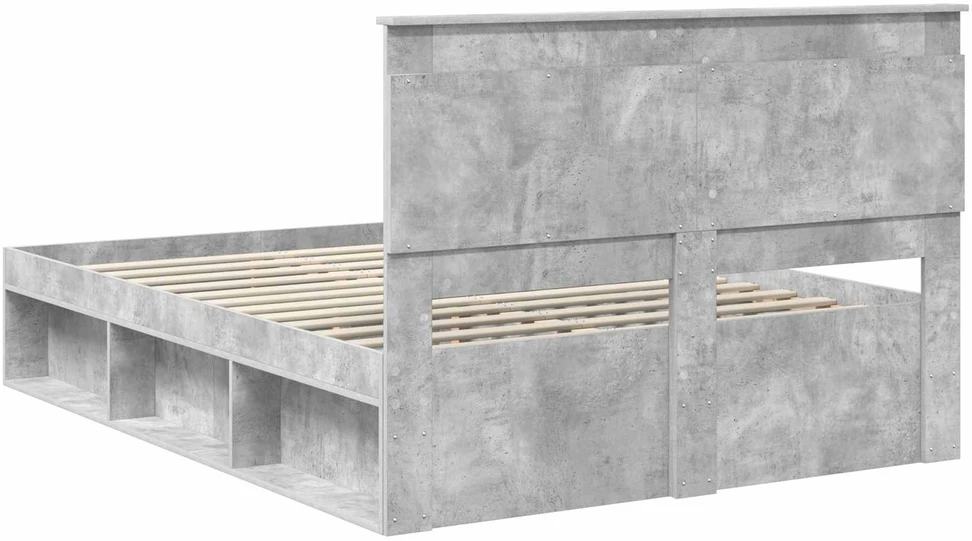 Lovos rėmas Betono pilka 150 x 200 cm Kietos pušies mediena