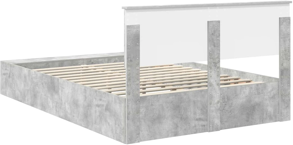Lovos rėmas Betono pilka 160 x 200 cm Apdirbta mediena