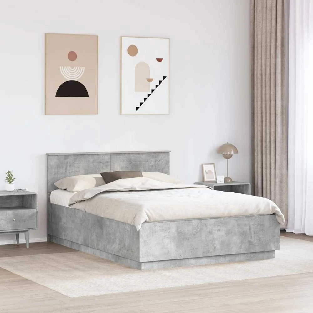 Lovos rėmas Betono pilka 160 x 200 cm Apdirbta mediena