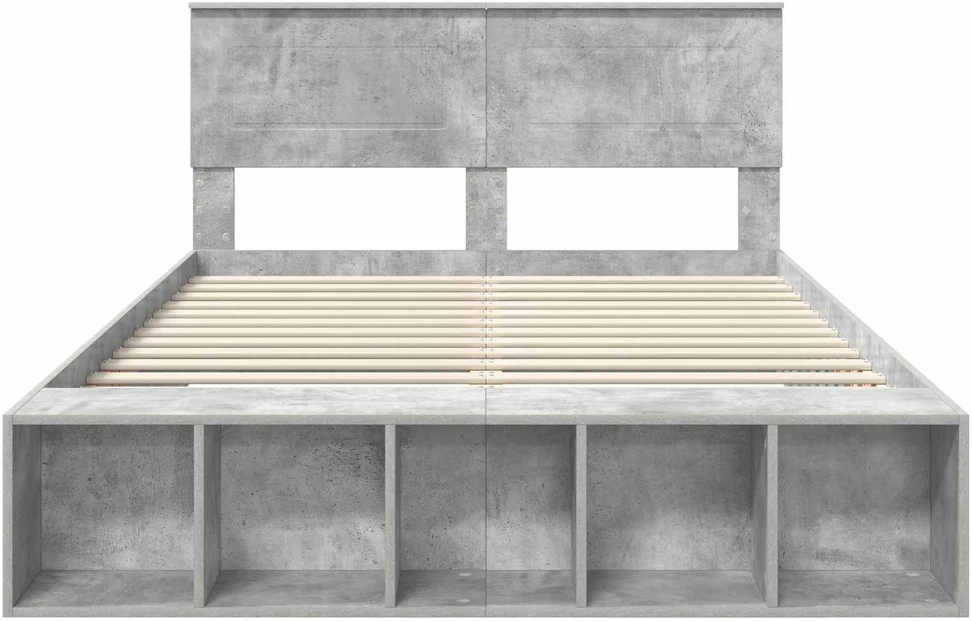 Lovos rėmas Betono pilka 160 x 200 cm Apdirbta mediena