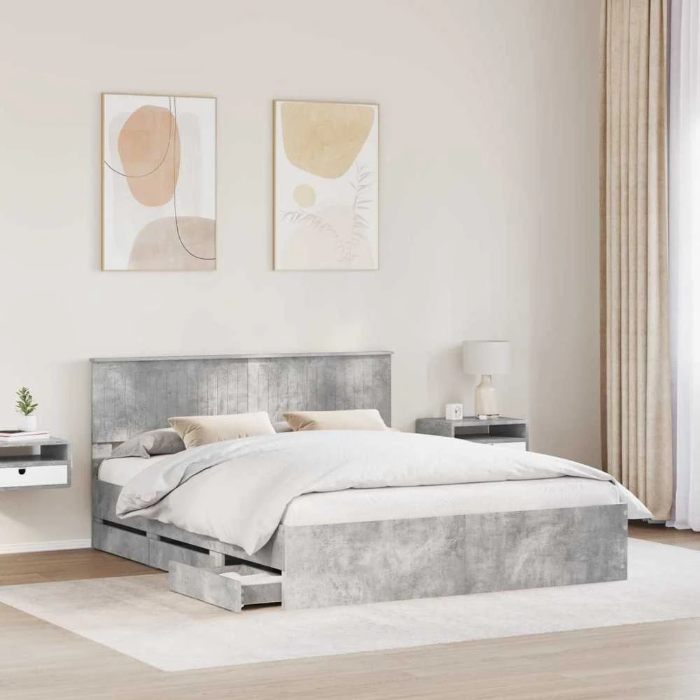Lovos rėmas Betono pilka 160 x 200 cm Inžinerinė mediena
