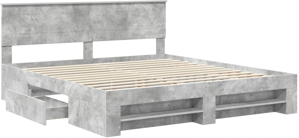 Lovos rėmas Betono pilka 200 x 200 cm Apdirbta mediena