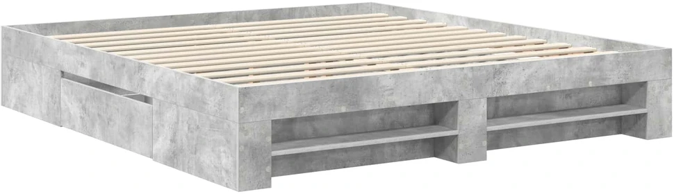 Lovos rėmas Betono pilka 200 x 200 cm Apdirbta mediena