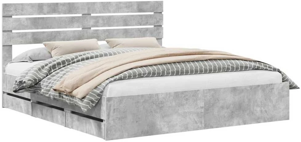 Lovos rėmas Betono pilka 200 x 200 cm Inžinerinė mediena