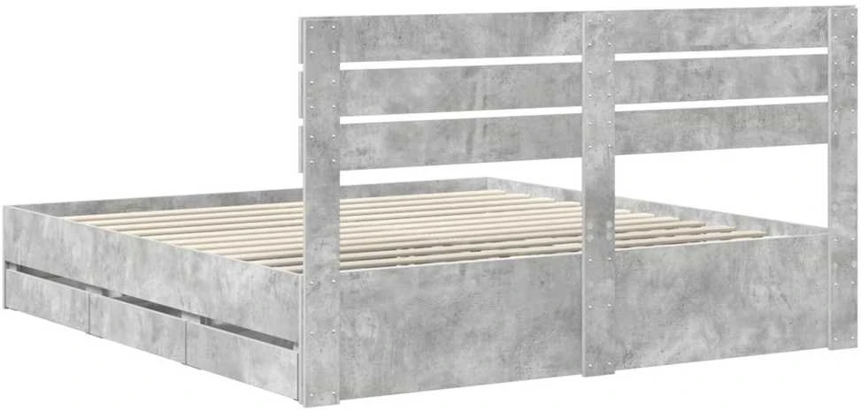 Lovos rėmas Betono pilka 200 x 200 cm Inžinerinė mediena