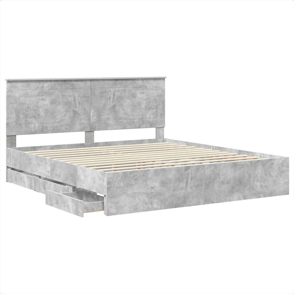 Lovos rėmas Betono pilka 200 x 200 cm Inžinerinė mediena