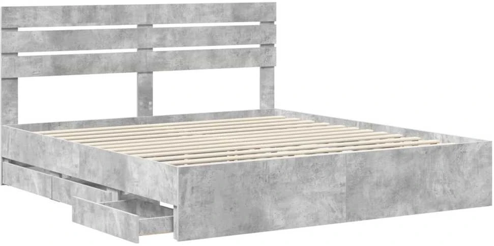 Lovos rėmas Betono pilka 200 x 200 cm Inžinerinė mediena