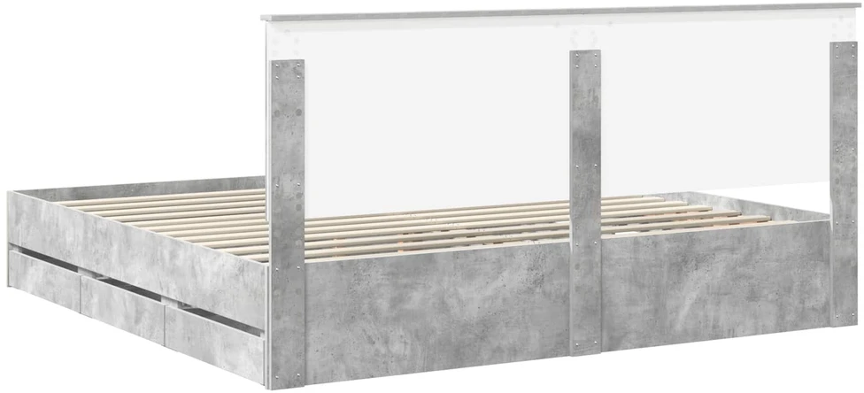 Lovos rėmas Betono pilka 200 x 200 cm Inžinerinė mediena