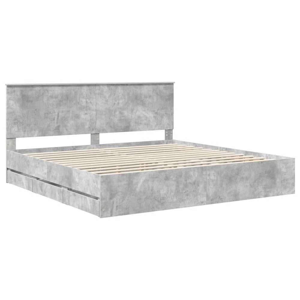 Lovos rėmas Betono pilka 200 x 200 cm Inžinerinė mediena