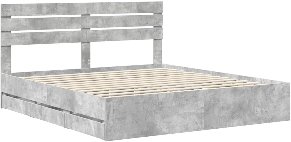 Lovos rėmas Betono pilka 200 x 200 cm Inžinerinė mediena