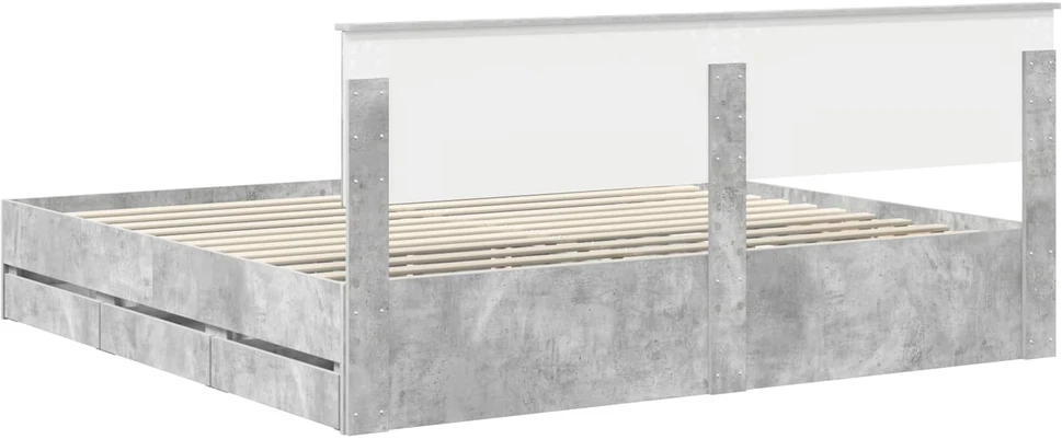 Lovos rėmas Betono pilka 200 x 200 cm Inžinerinė mediena