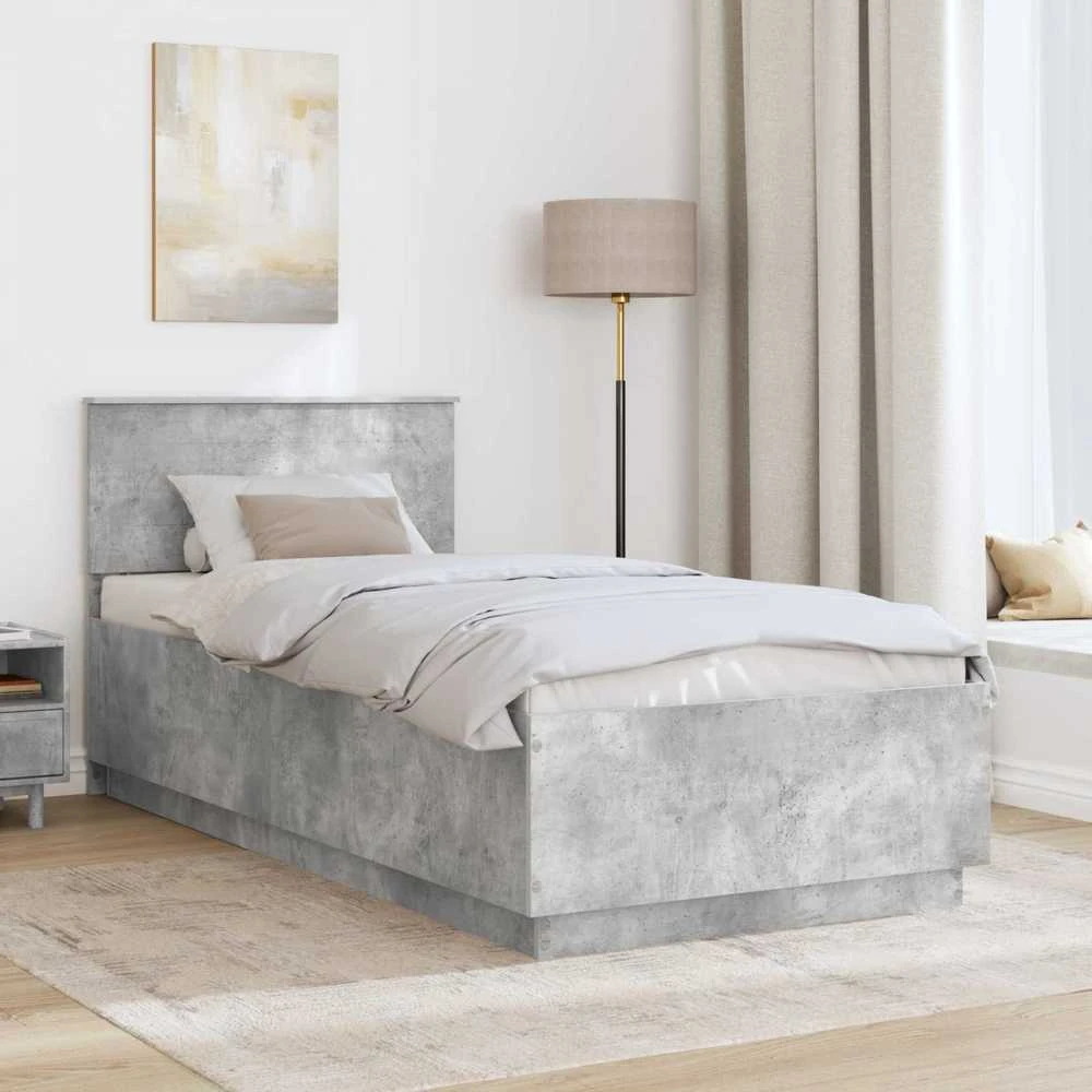 Lova Lovos rėmas Betono pilka 70 x 190 cm Apdirbta mediena