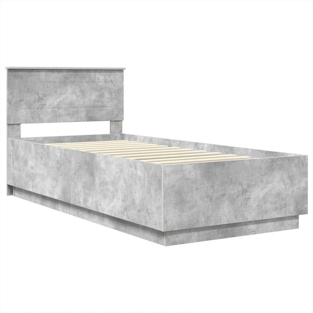 Lova Lovos rėmas Betono pilka 70 x 190 cm Apdirbta mediena