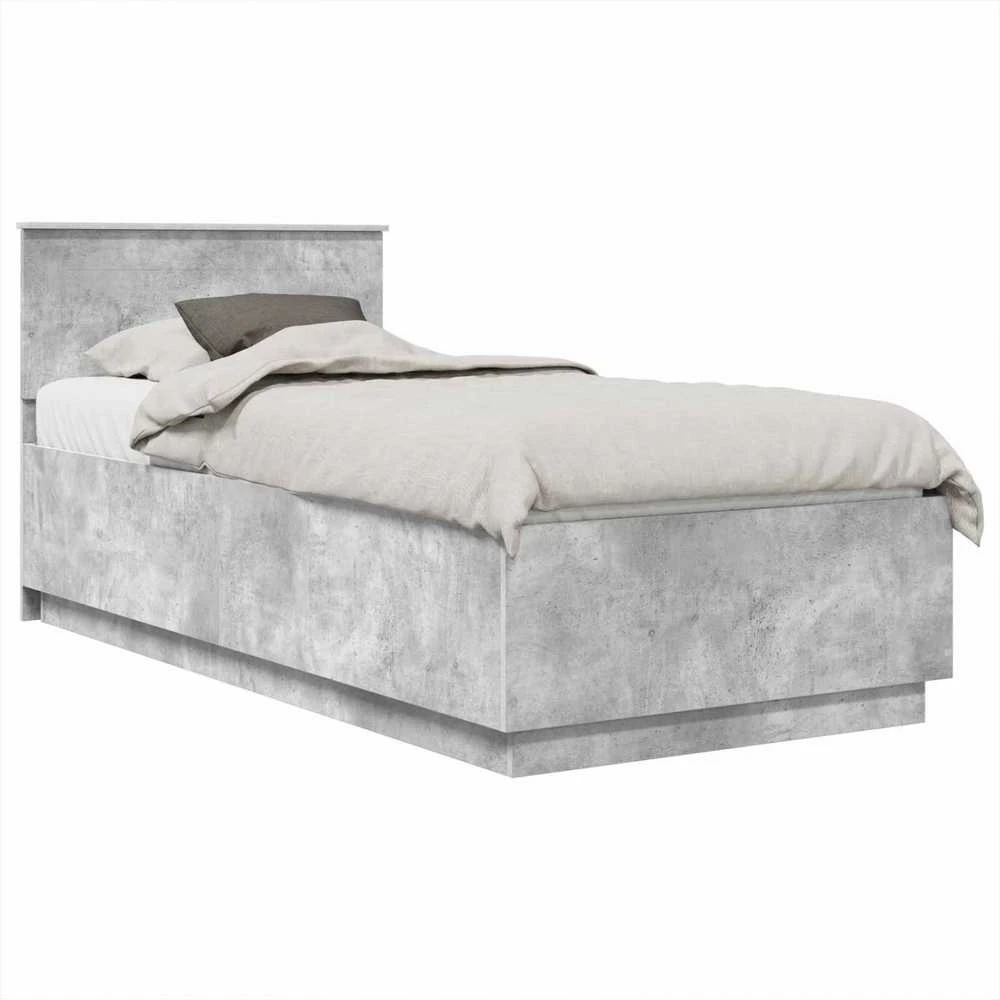 Lova Lovos rėmas Betono pilka 70 x 190 cm Apdirbta mediena