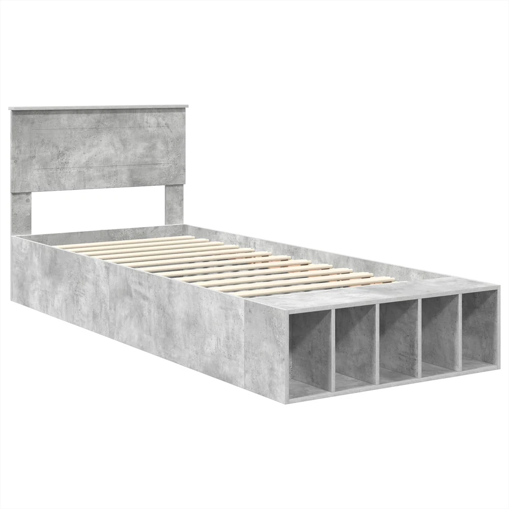 Lova Lovos rėmas Betono pilka 70 x 190 cm Apdirbta mediena