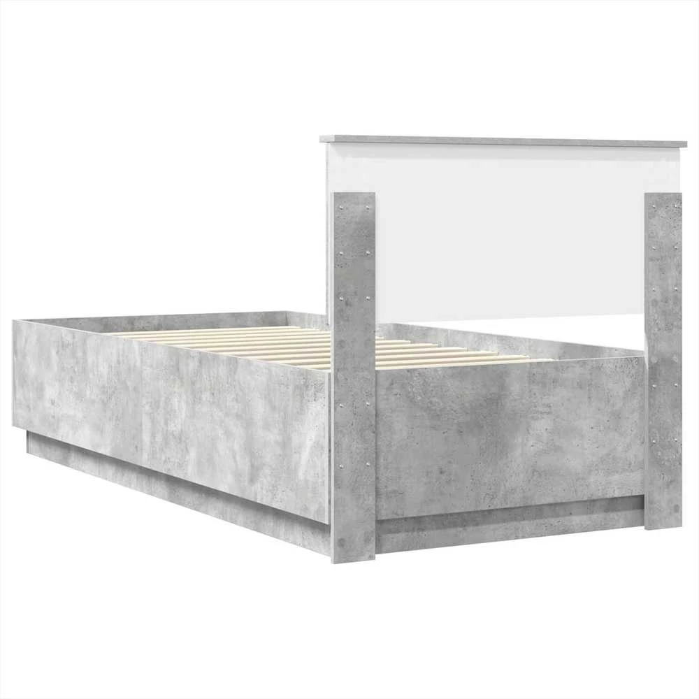 Lova Lovos rėmas Betono pilka 70 x 190 cm Apdirbta mediena
