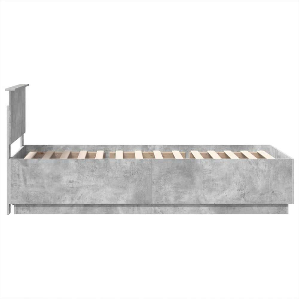 Lova Lovos rėmas Betono pilka 70 x 190 cm Apdirbta mediena