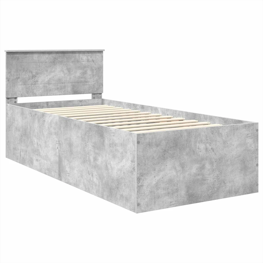 Lova Lovos rėmas Betono pilka 75 x 190 cm Apdirbta mediena