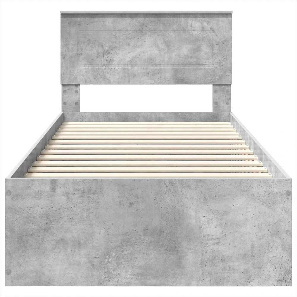 Lova Lovos rėmas Betono pilka 75 x 190 cm Apdirbta mediena