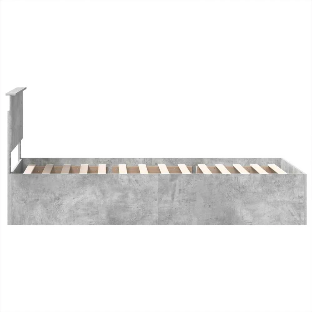 Lova Lovos rėmas Betono pilka 75 x 190 cm Apdirbta mediena