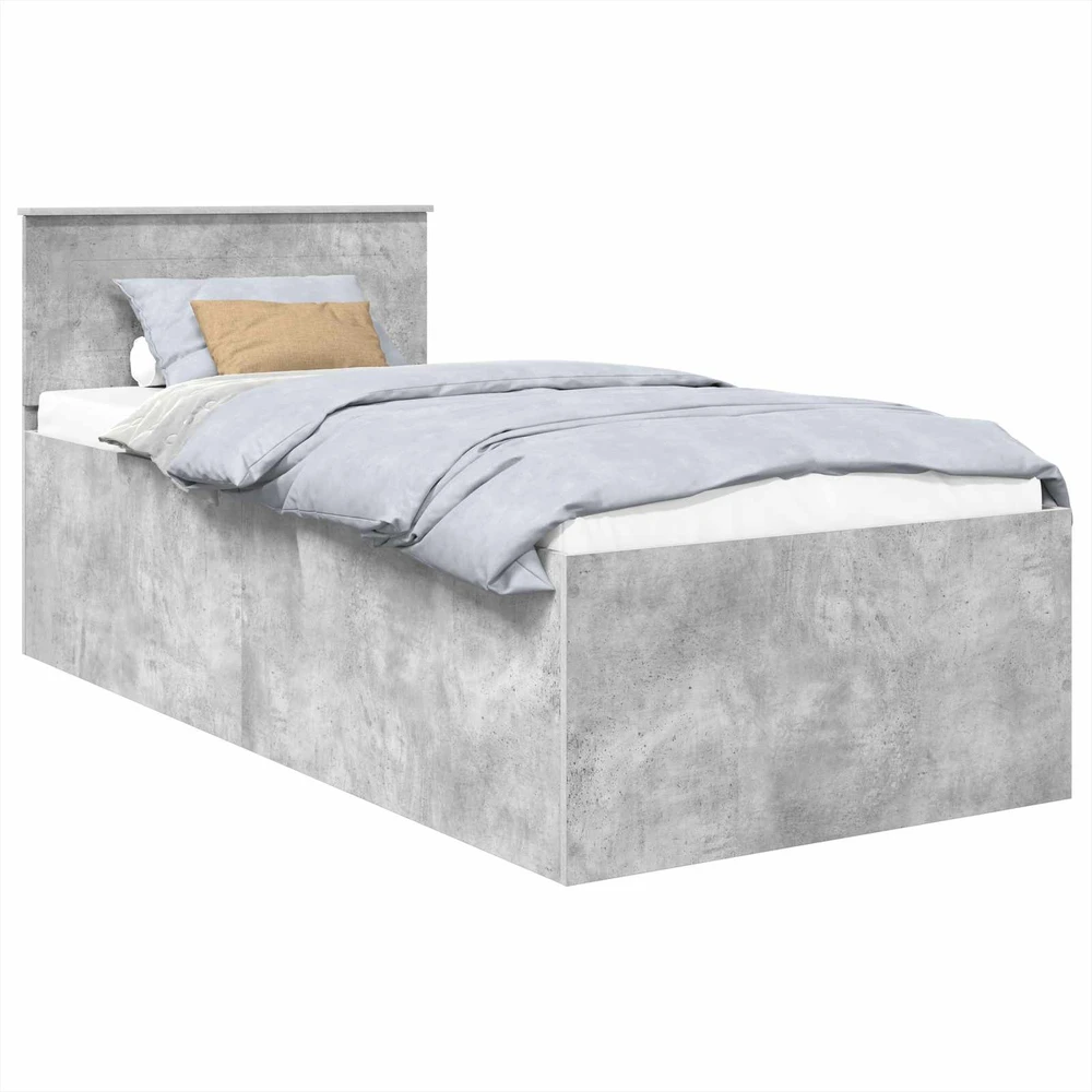 Lova Lovos rėmas Betono pilka 75 x 190 cm Apdirbta mediena