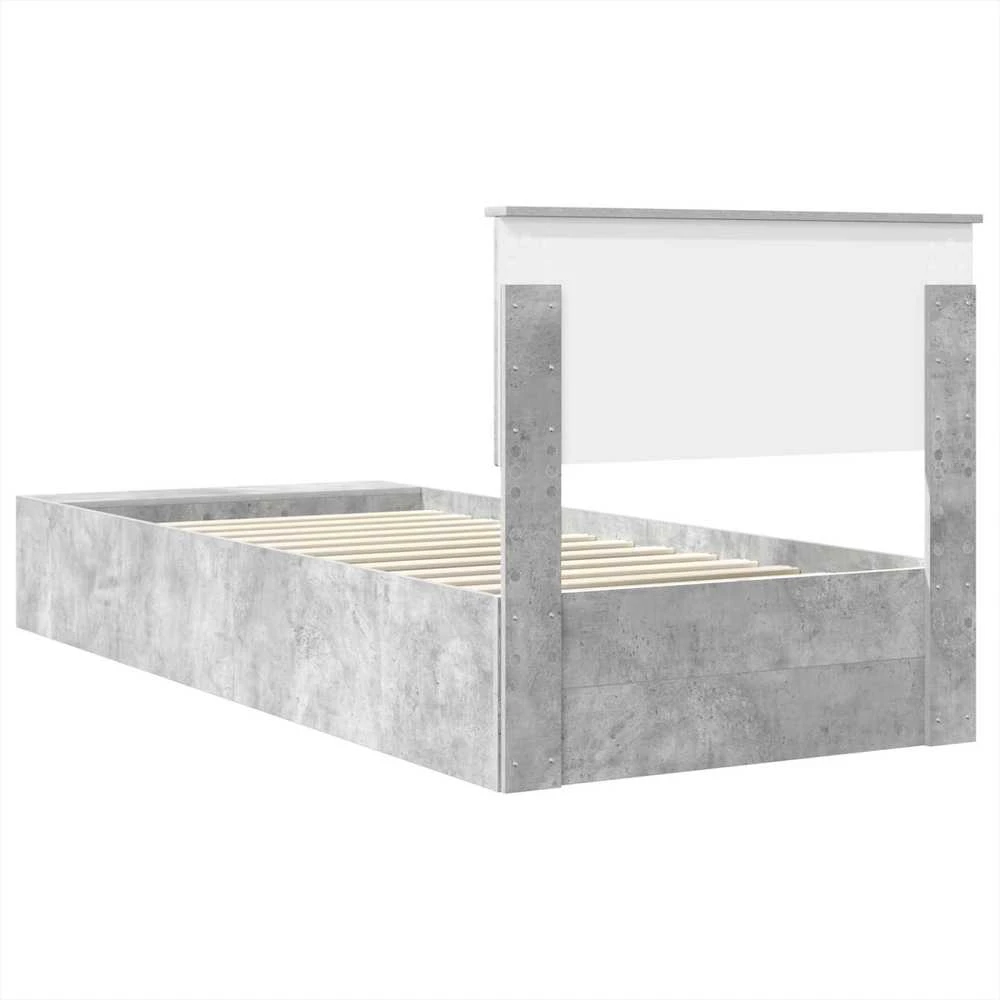 Lova Lovos rėmas Betono pilka 70 x 190 cm Apdirbta mediena