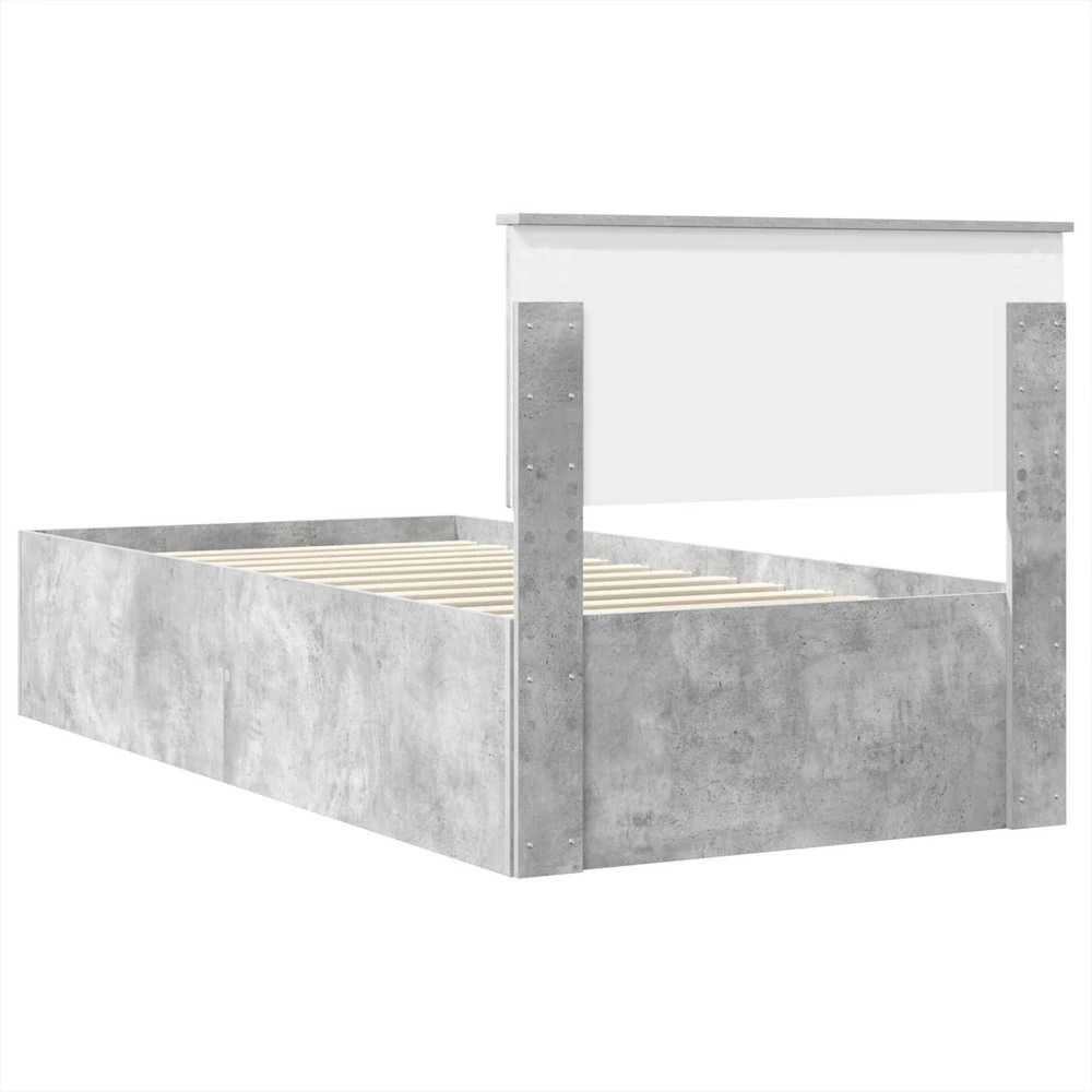 Lova Lovos rėmas Betono pilka 75 x 190 cm Apdirbta mediena