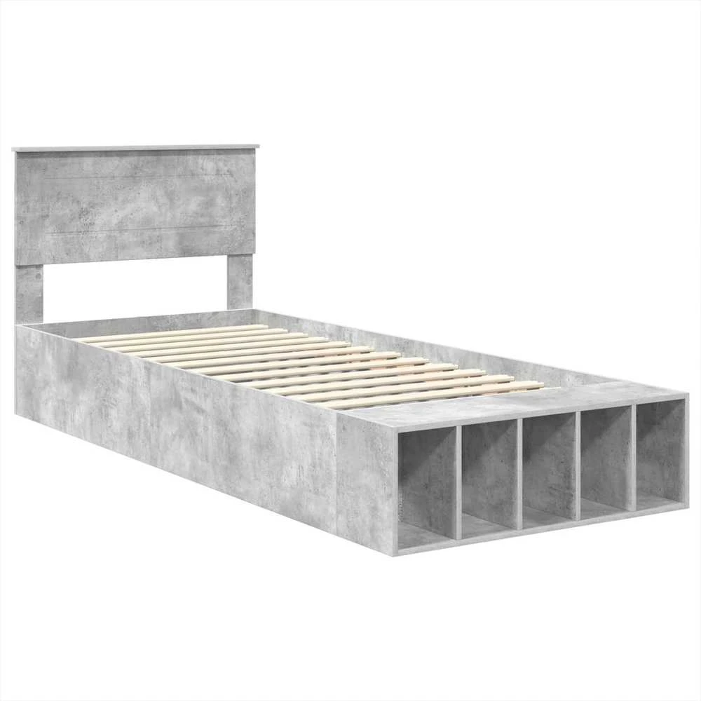 Lova Lovos rėmas Betono pilka 70 x 190 cm Apdirbta mediena