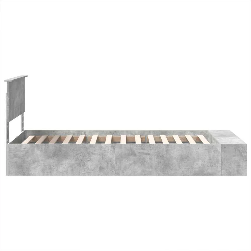 Lova Lovos rėmas Betono pilka 70 x 190 cm Apdirbta mediena