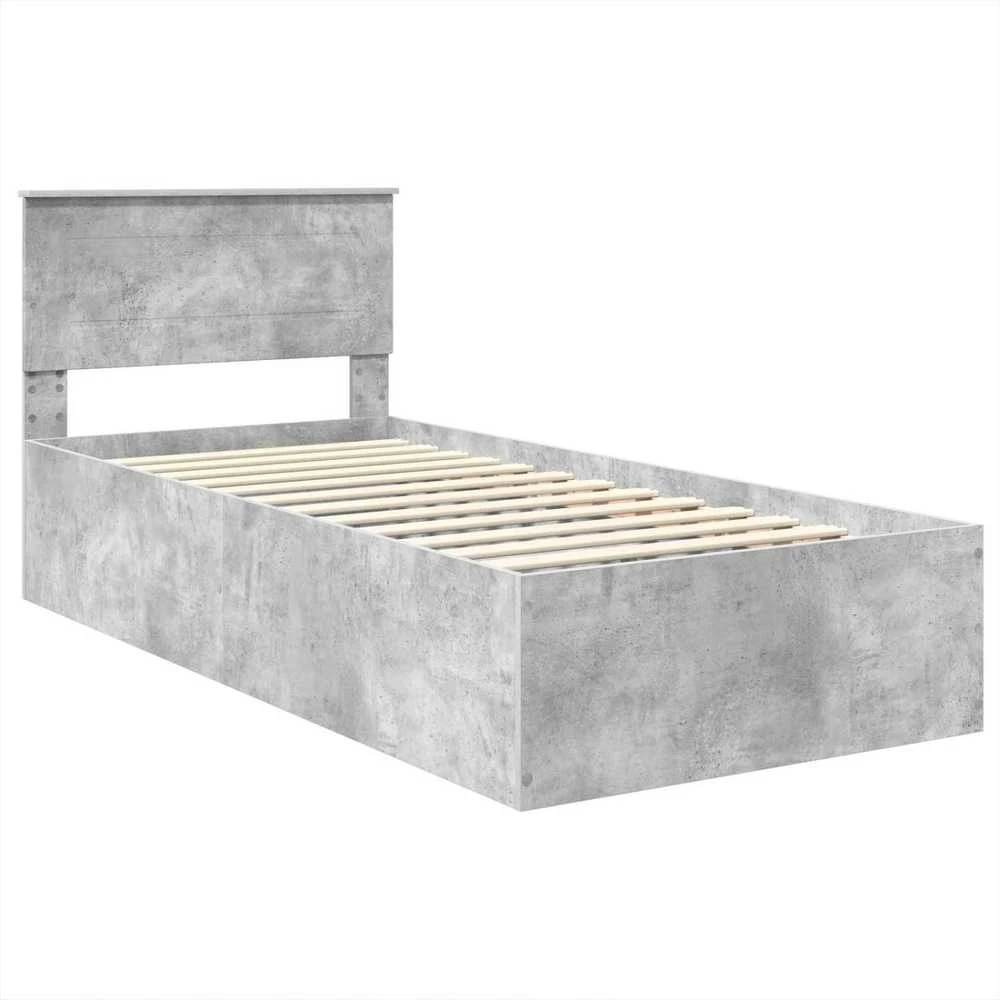 Lova Lovos rėmas Betono pilka 75 x 190 cm Apdirbta mediena