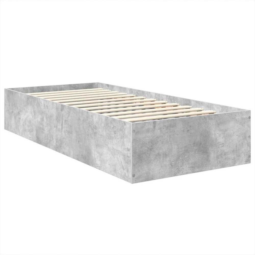Lova Lovos rėmas Betono pilka 75 x 190 cm Apdirbta mediena