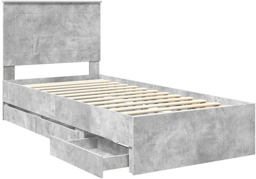 Lova Lovos rėmas Betono pilka 75 x 190 cm Inžinerinė mediena