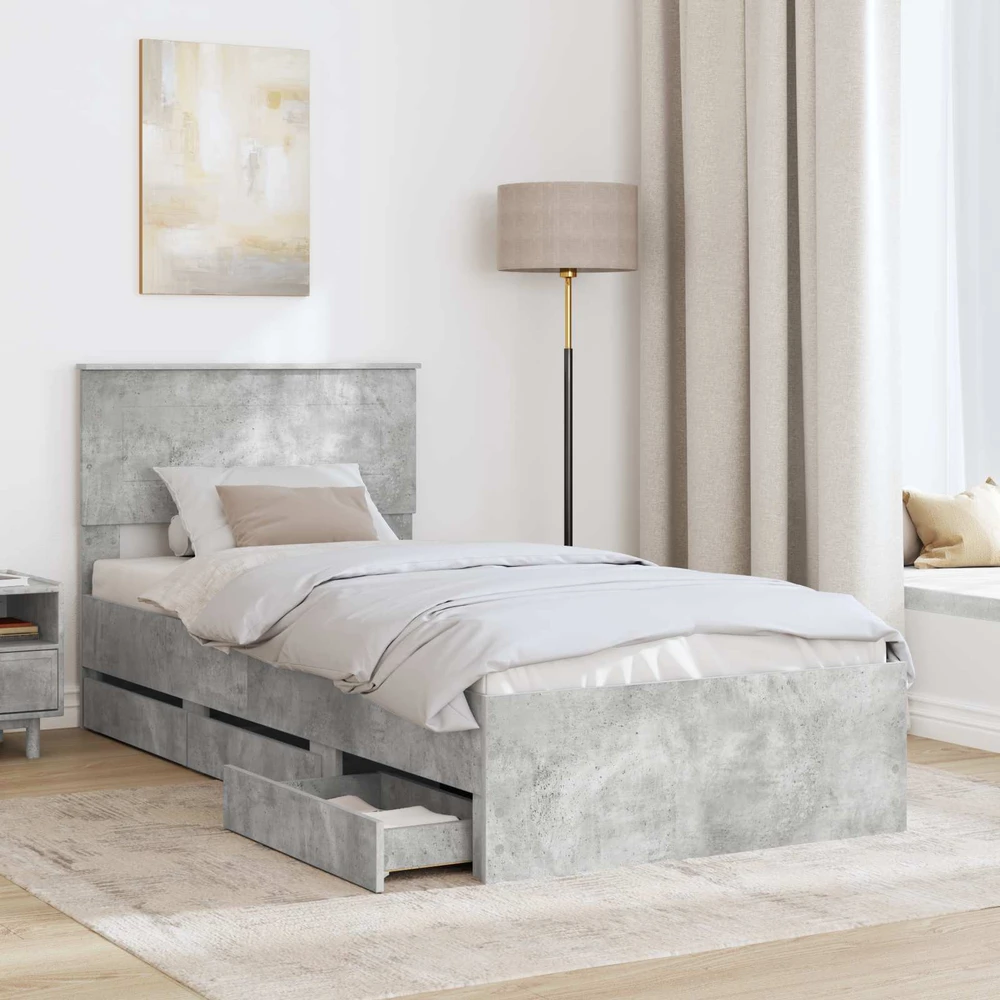 Lova Lovos rėmas Betono pilka 75 x 190 cm Inžinerinė mediena