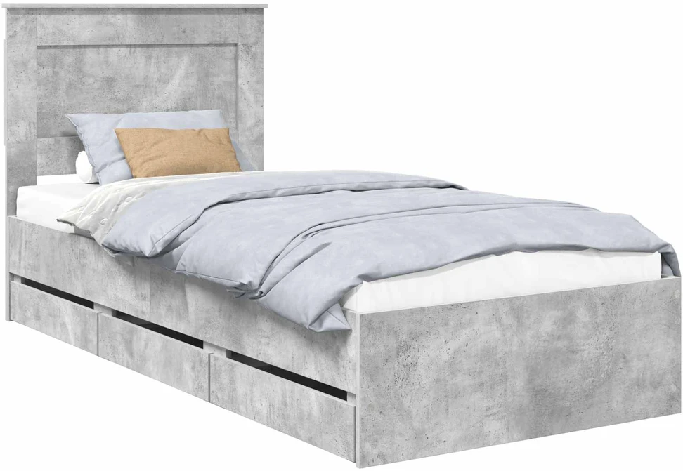 Lova Lovos rėmas Betono pilka 75 x 190 cm Inžinerinė mediena
