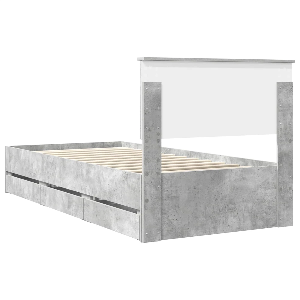 Lova Lovos rėmas Betono pilka 75 x 190 cm Inžinerinė mediena
