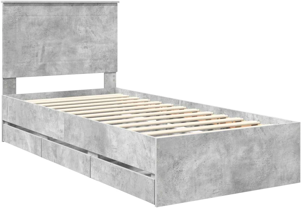 Lova Lovos rėmas Betono pilka 75 x 190 cm Inžinerinė mediena