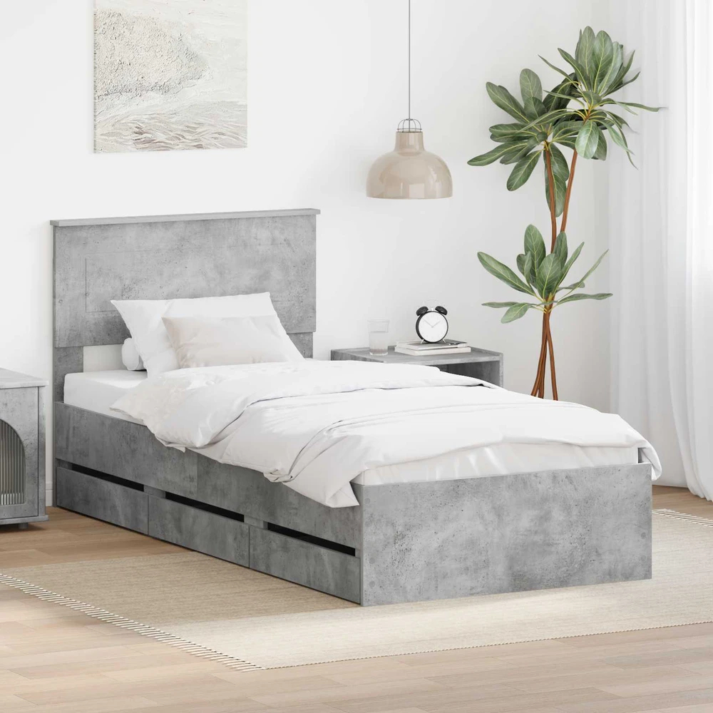 Lova Lovos rėmas Betono pilka 75 x 190 cm Inžinerinė mediena
