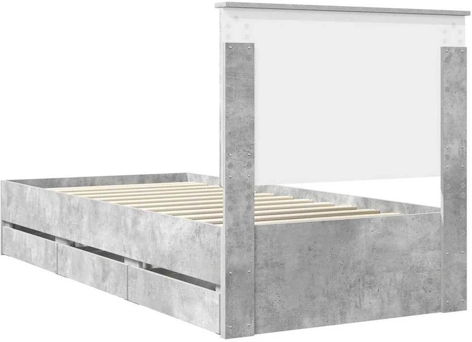 Lova Lovos rėmas Betono pilka 75 x 190 cm Inžinerinė mediena