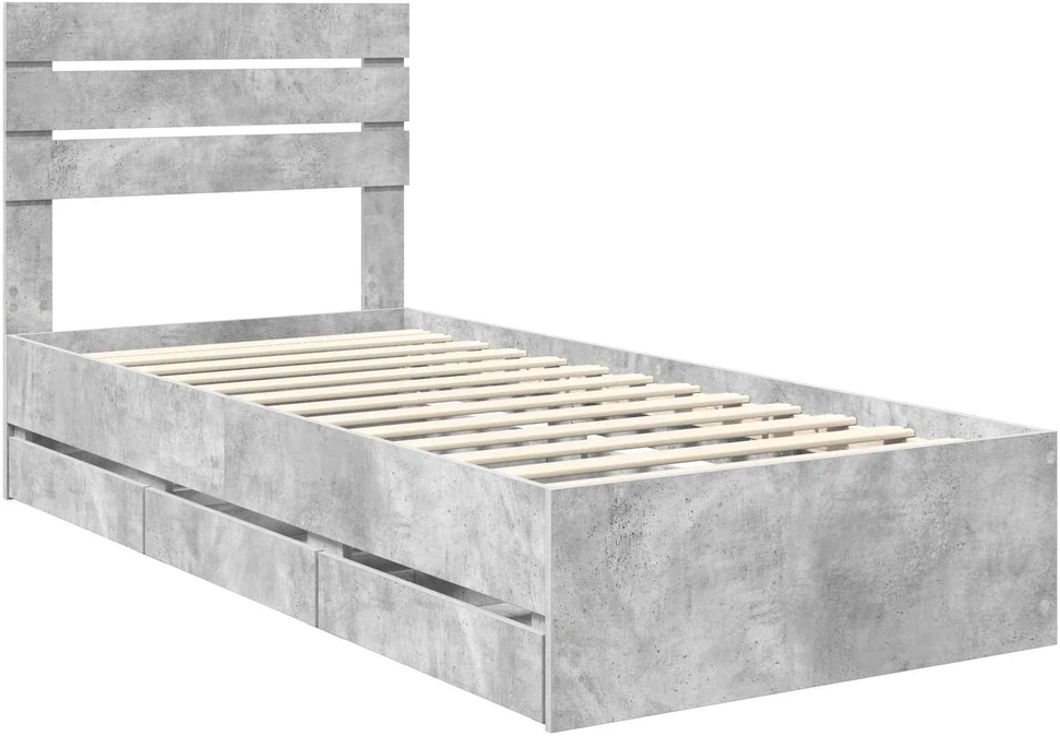 Lova Lovos rėmas Betono pilka 75 x 190 cm Inžinerinė mediena