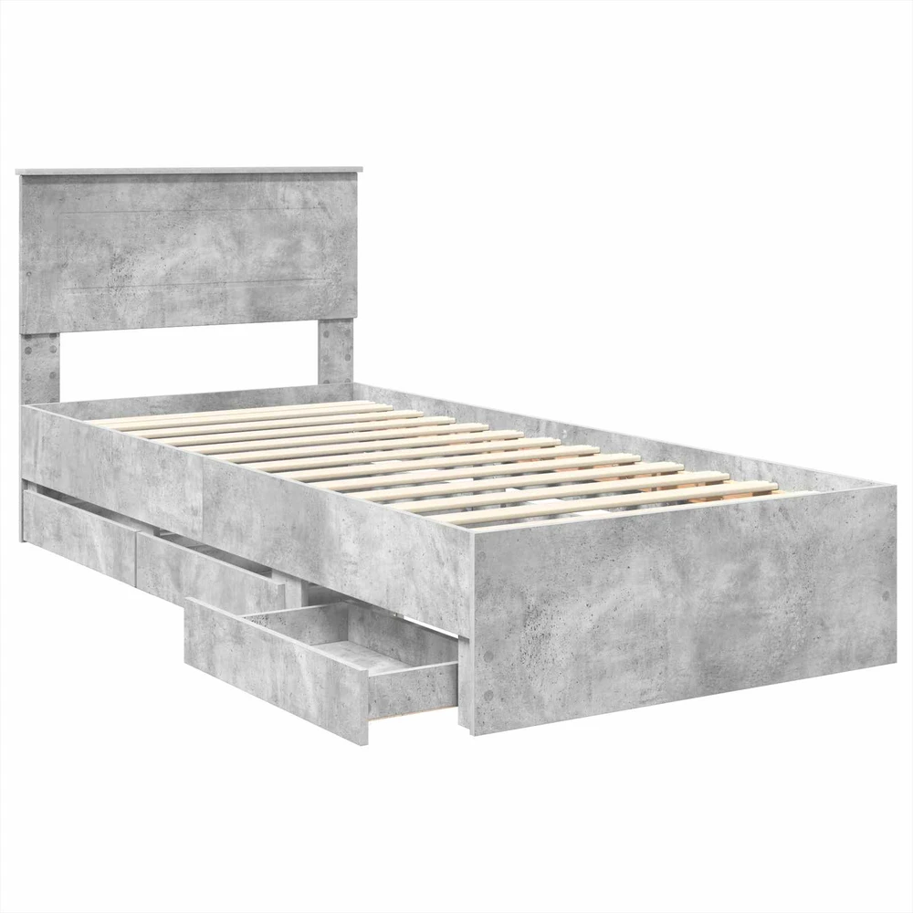Lova Lovos rėmas Betono pilka 75 x 190 cm Inžinerinė mediena